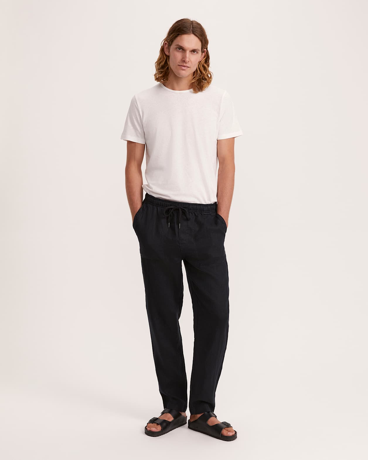 Kent Linen Pant in BLACK