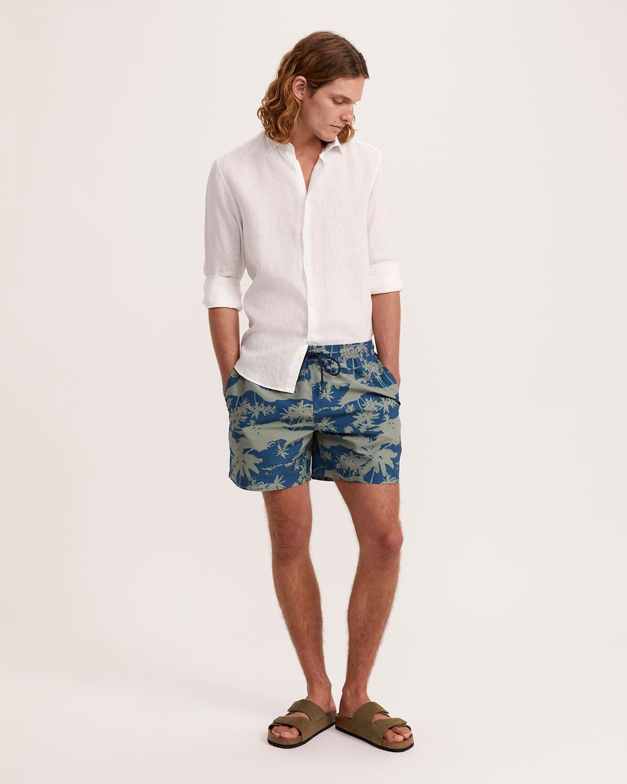 Tennant Pull On Swim Short in MID NAVY/TEAL