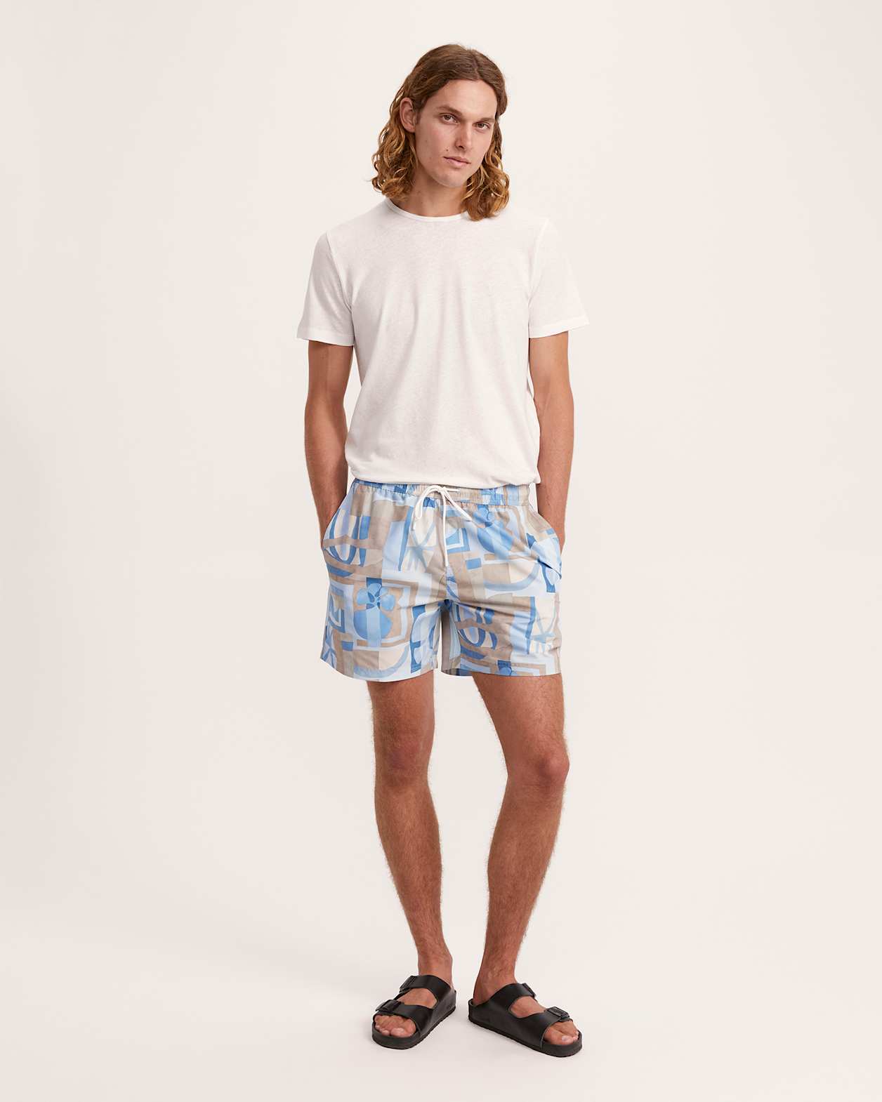 Wallis Pull On Swim Short in BLUE/YELLOW