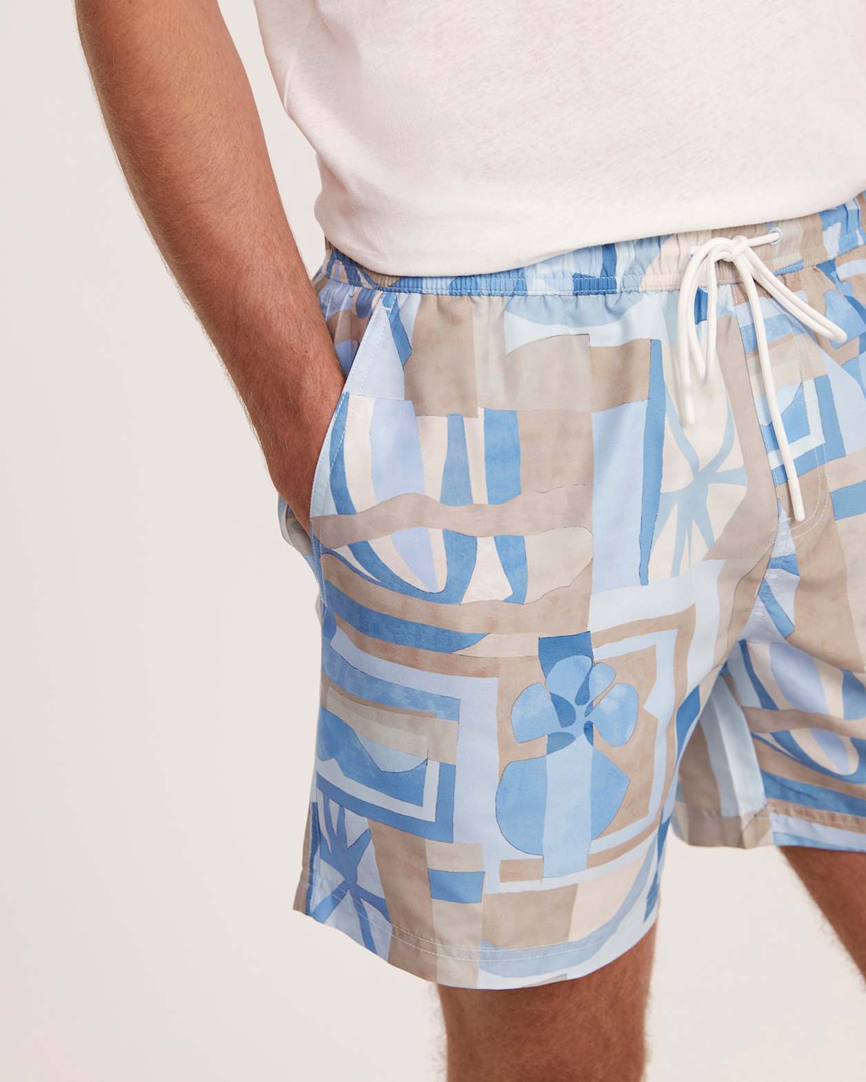 Wallis Pull On Swim Short in BLUE/YELLOW