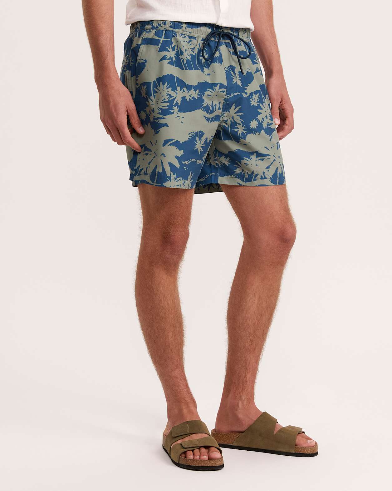 Tennant Pull On Swim Short in MID NAVY/TEAL