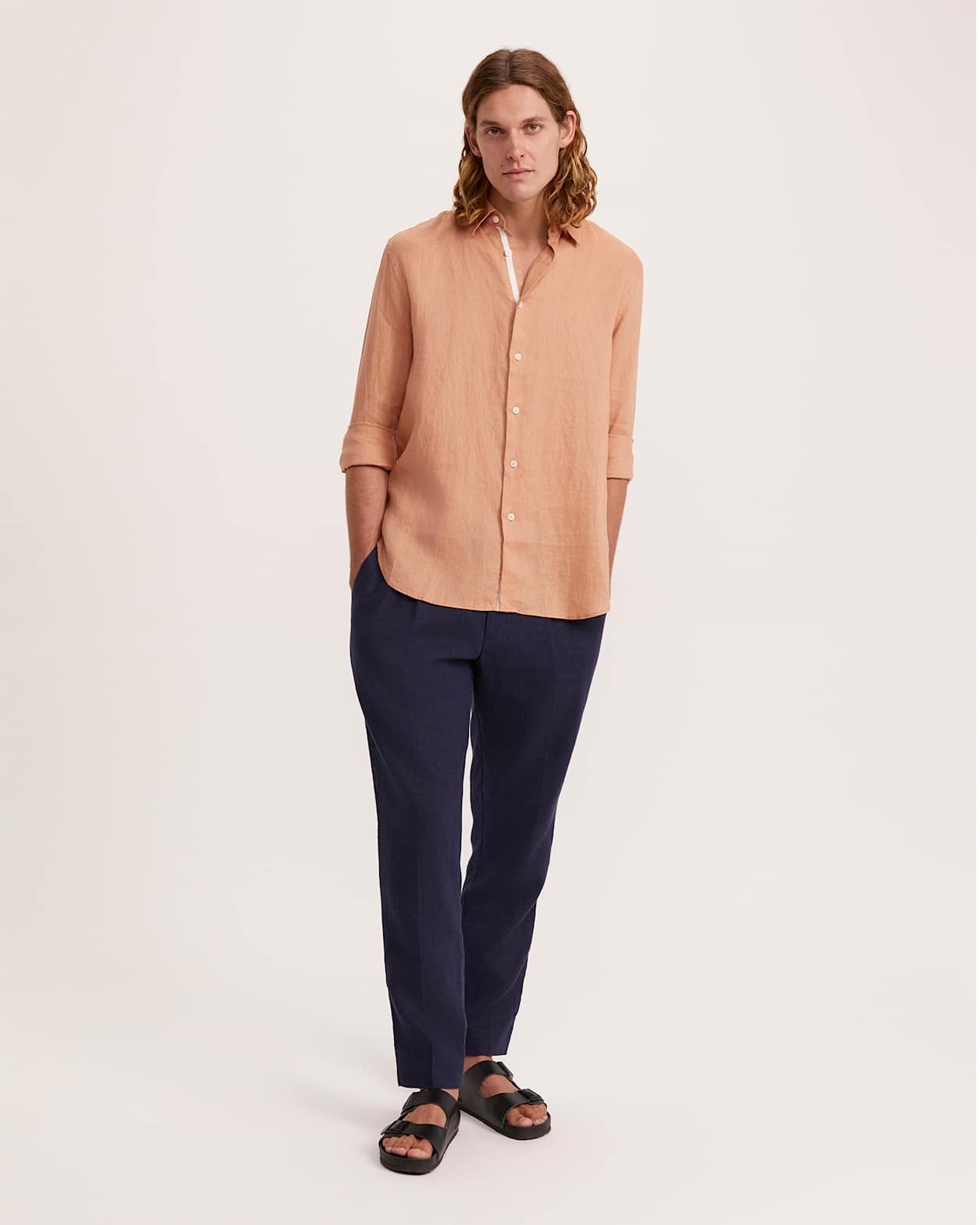 Noah Lightweight Linen Shirt in CLAY