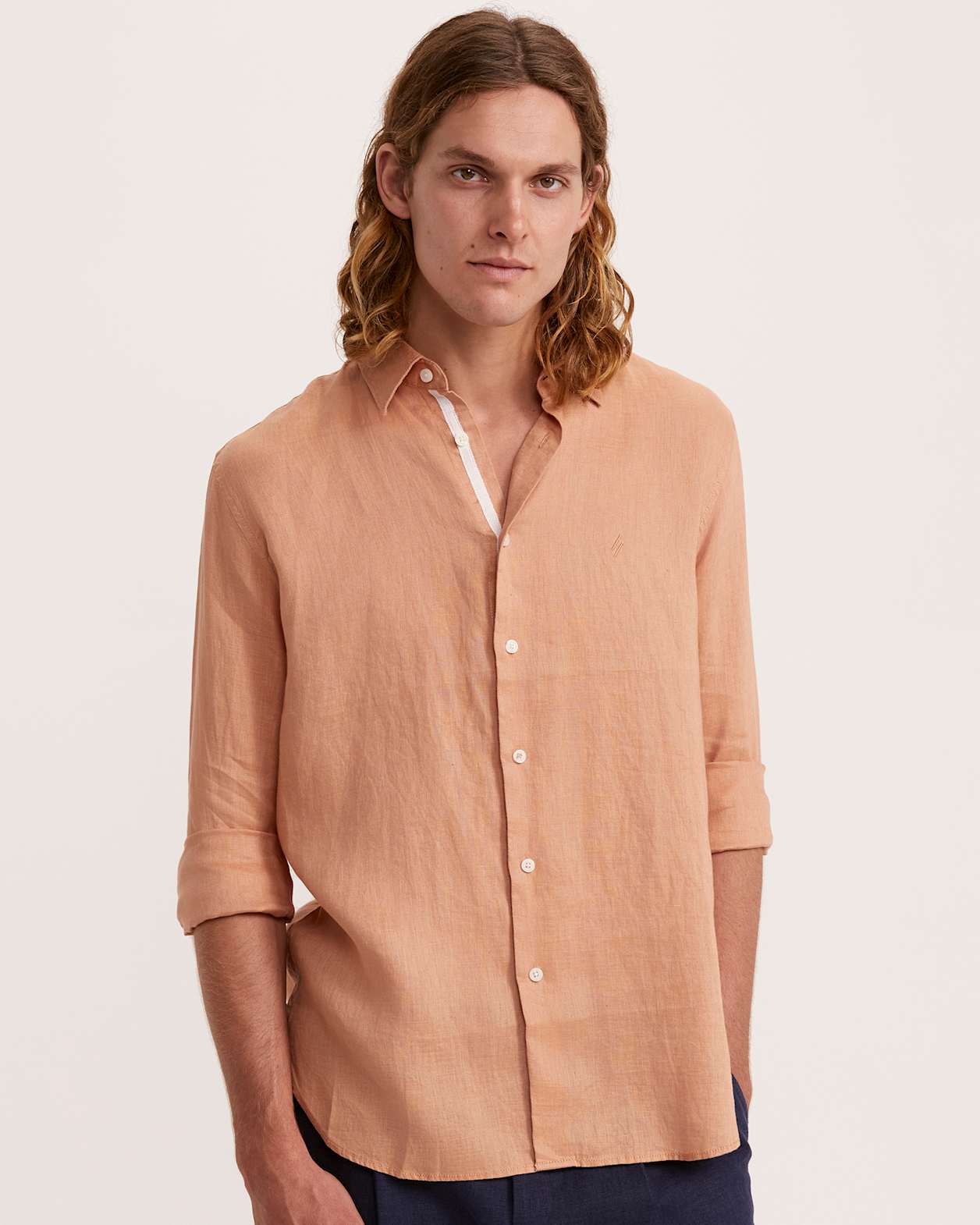 Noah Lightweight Linen Shirt in CLAY