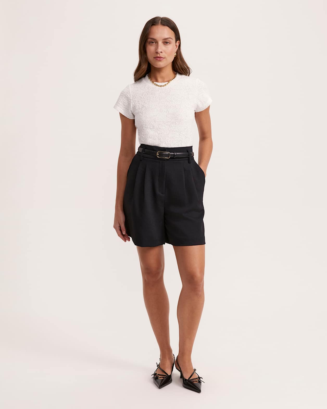 Ezra Cap Sleeve Tee in WHITE