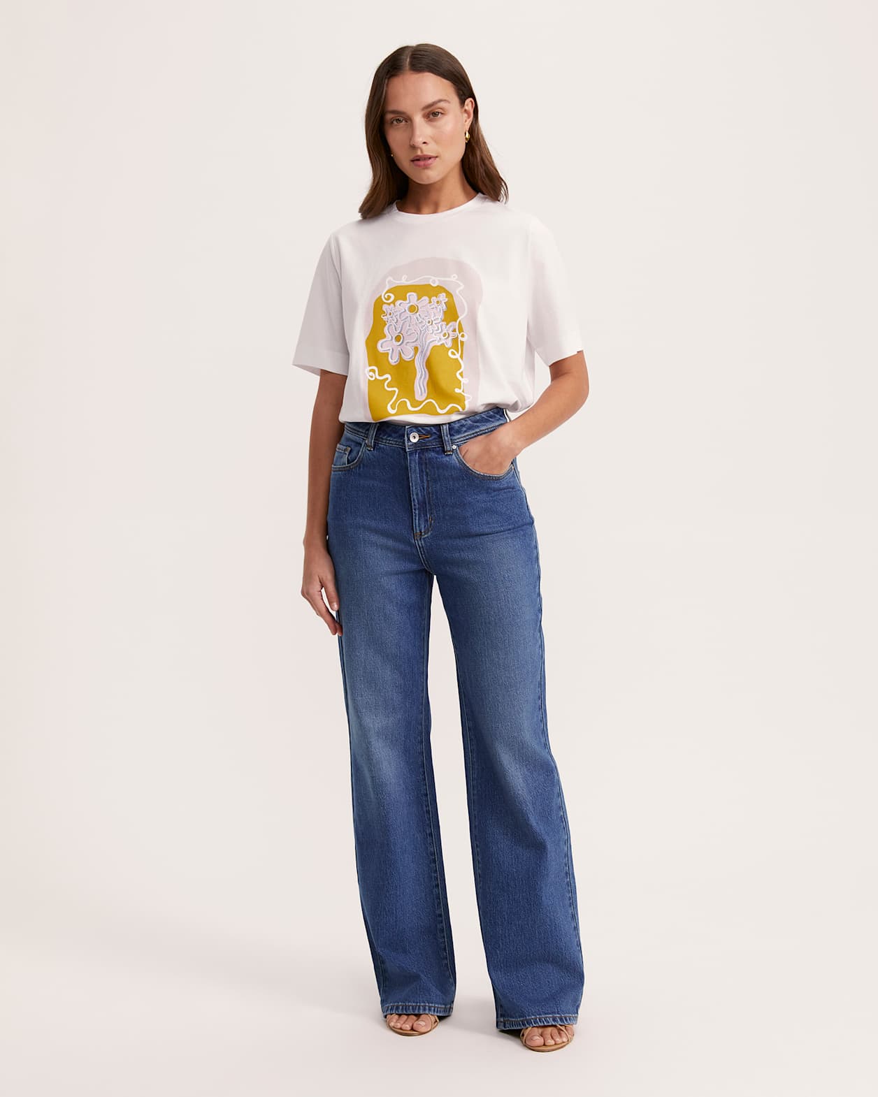 Azelea Relaxed Pima Cotton Tee in MULTI