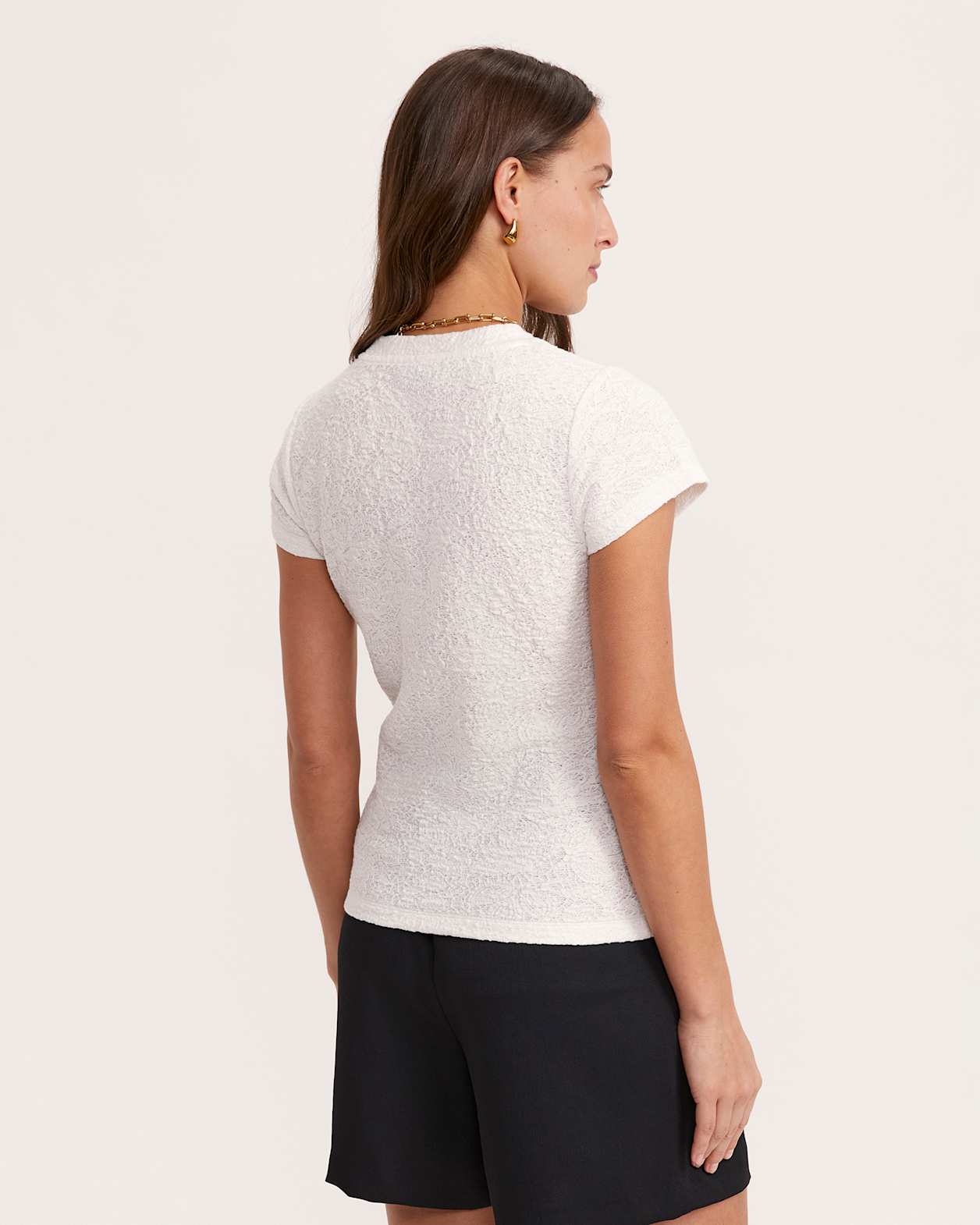 Ezra Cap Sleeve Tee in WHITE