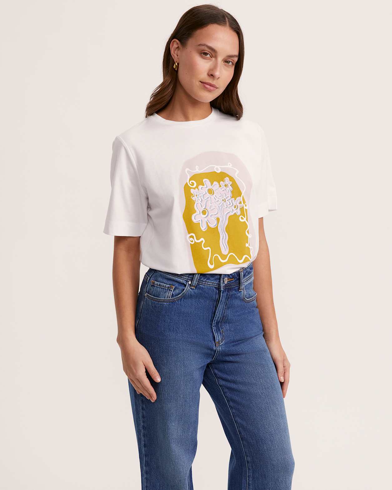 Azelea Relaxed Pima Cotton Tee in MULTI
