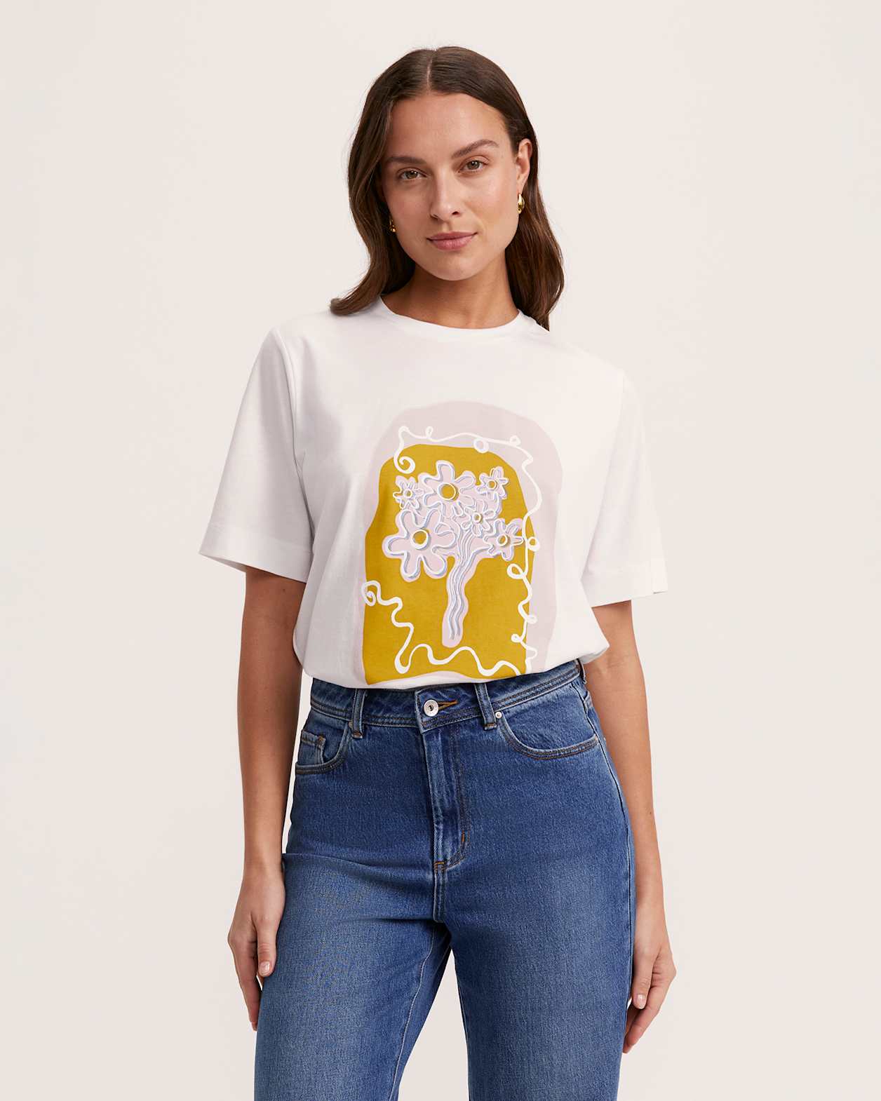 Azelea Relaxed Pima Cotton Tee in MULTI