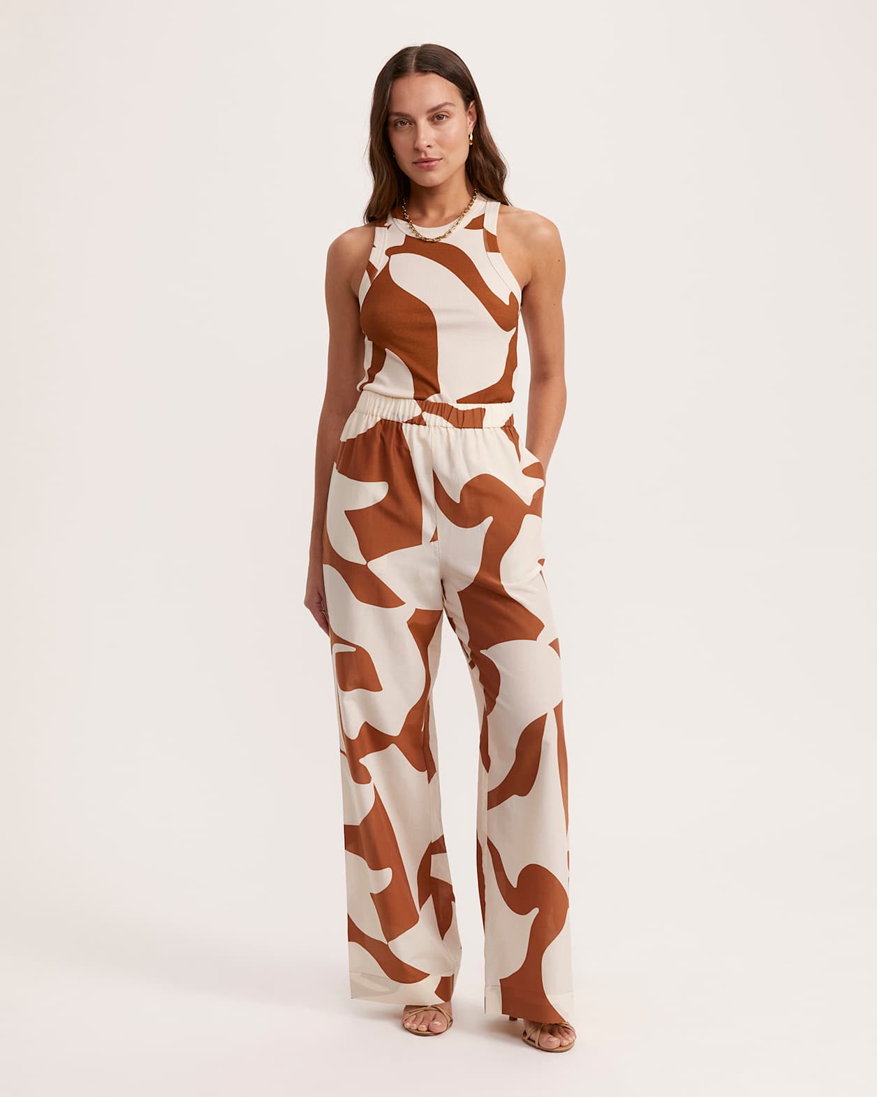 Tyler Cotton Silk Wide Leg Pant in MULTI