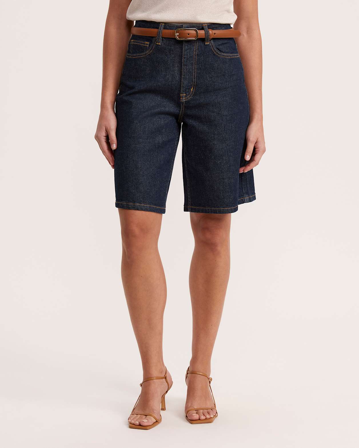 Ava Denim Long Short in BLUE/BLACK WASH