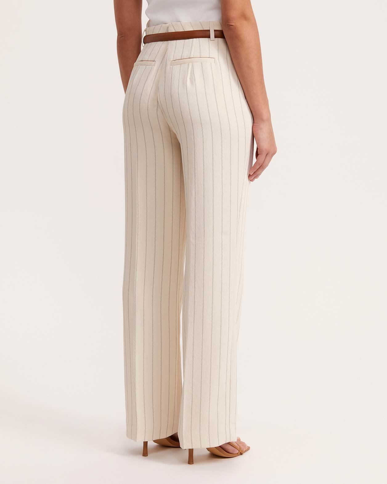 Dharma Pinstripe Wide Leg Pant in SAND