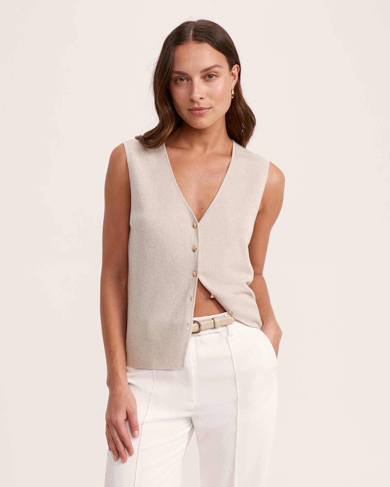 Sparkling Knit Vest in CHAMPAGNE