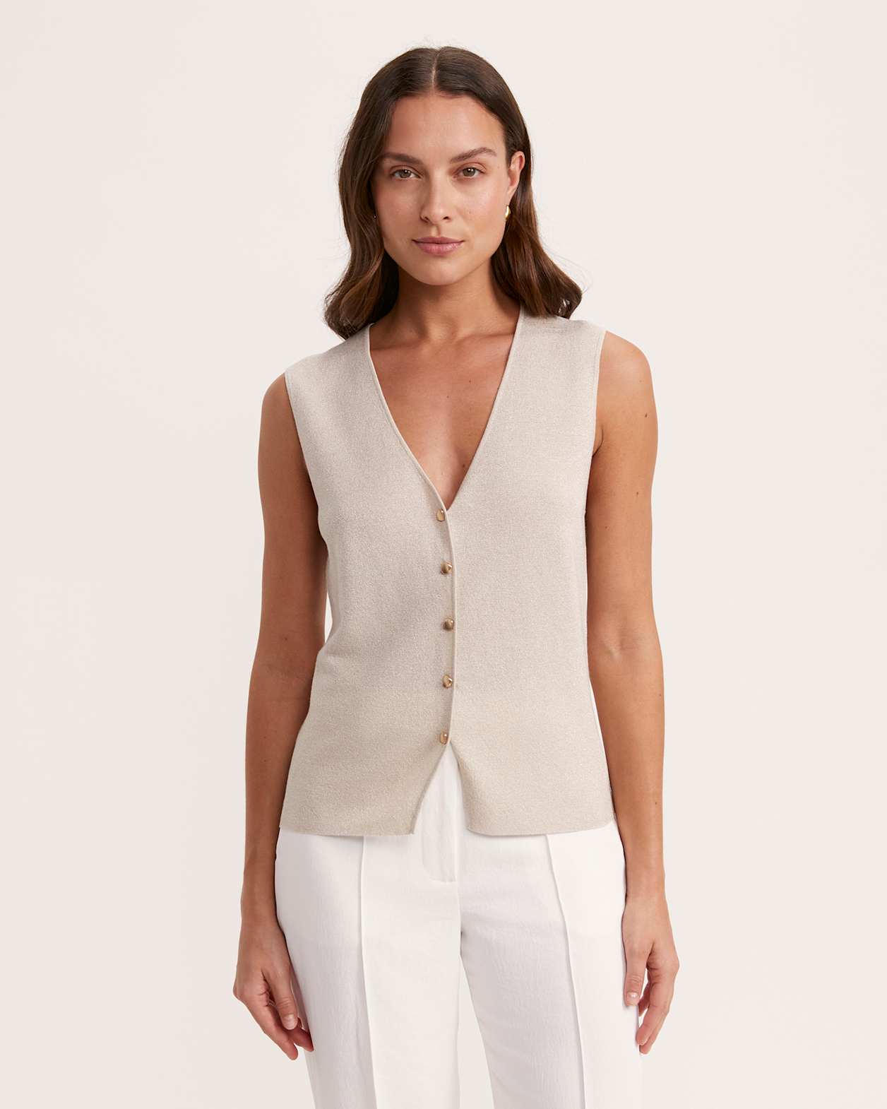 Sparkling Knit Vest in CHAMPAGNE