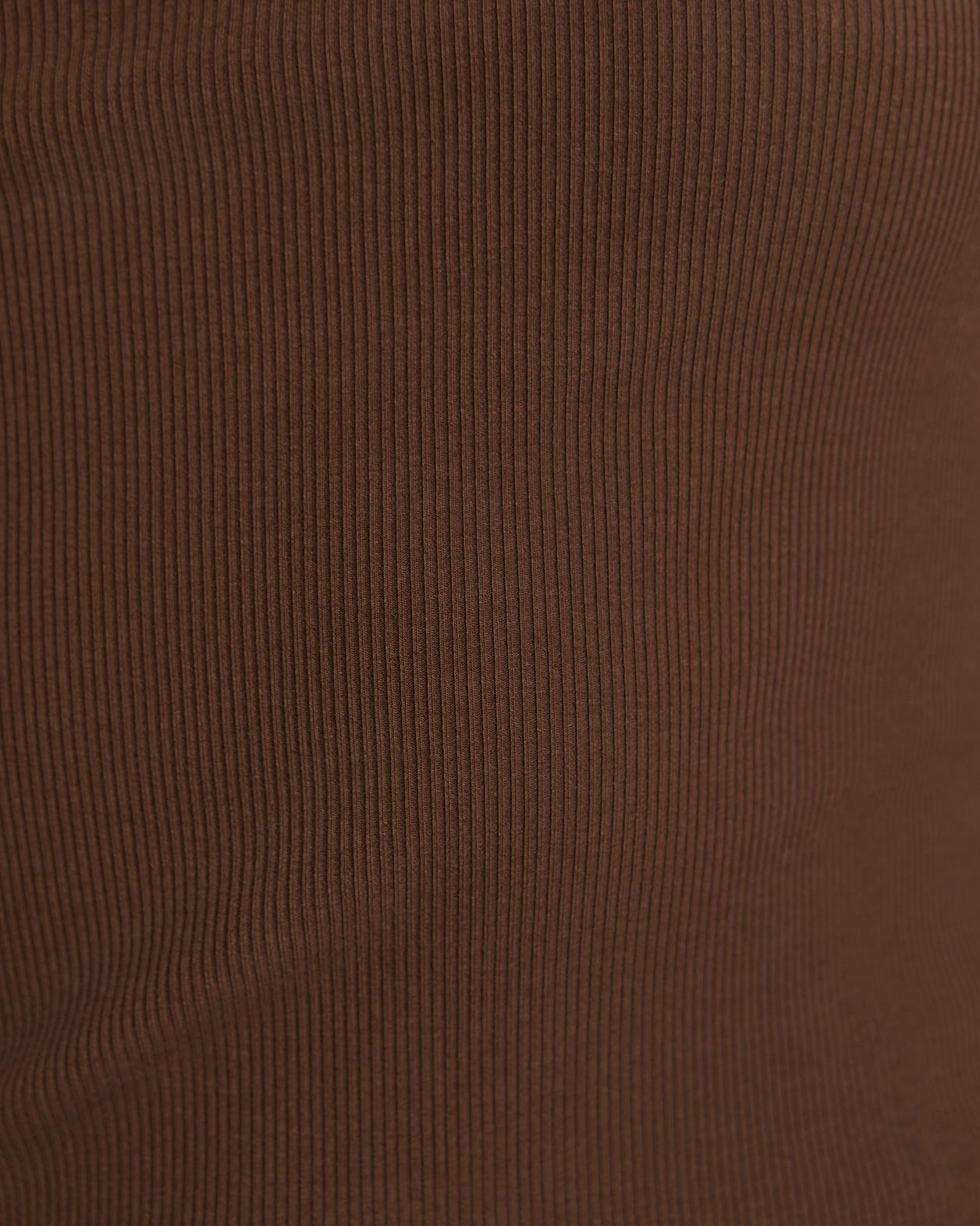Emilie One Shoulder Tank in CHOCOLATE