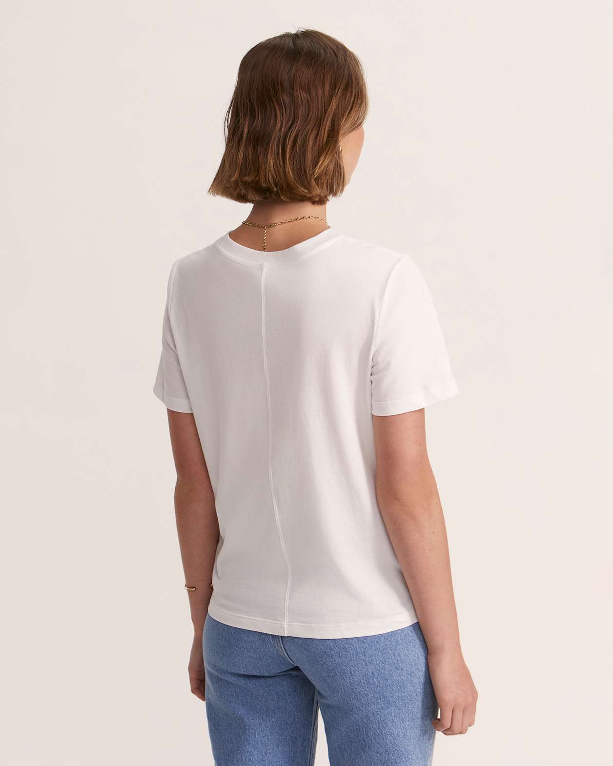 Ella Classic Cotton Tee in WHITE
