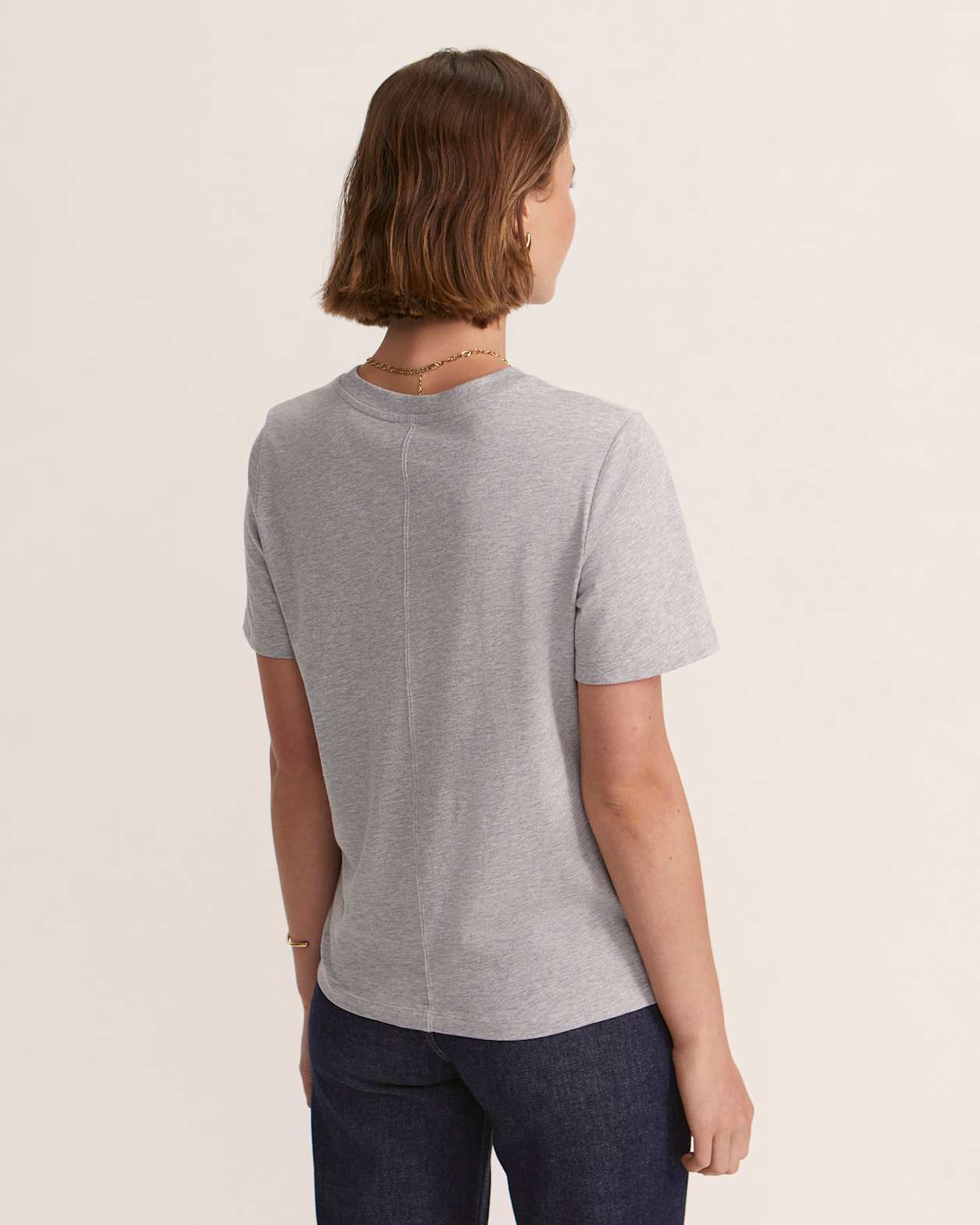 Ella Classic Cotton Tee in GREY MELANGE