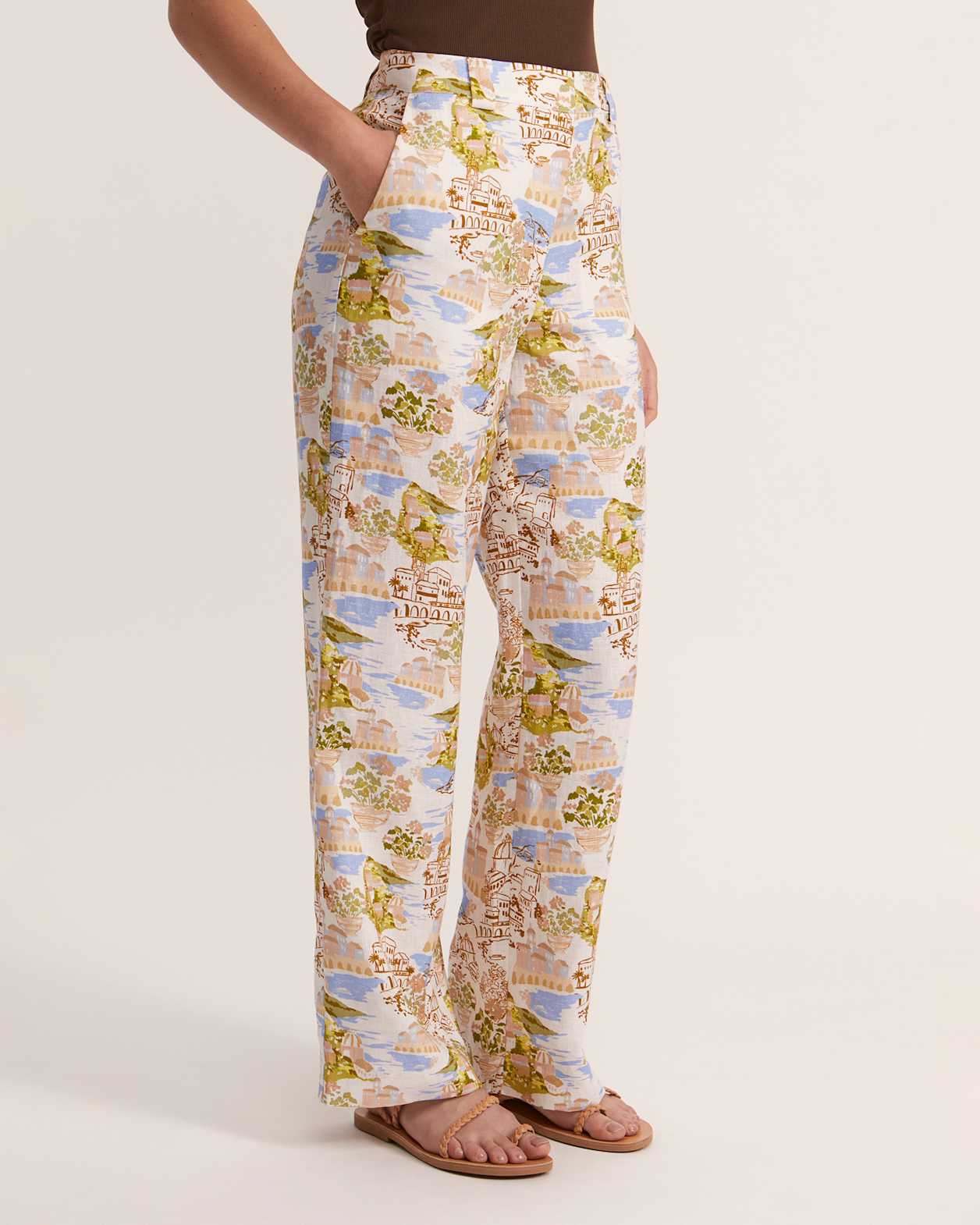 Juliette Linen Pant in MULTI