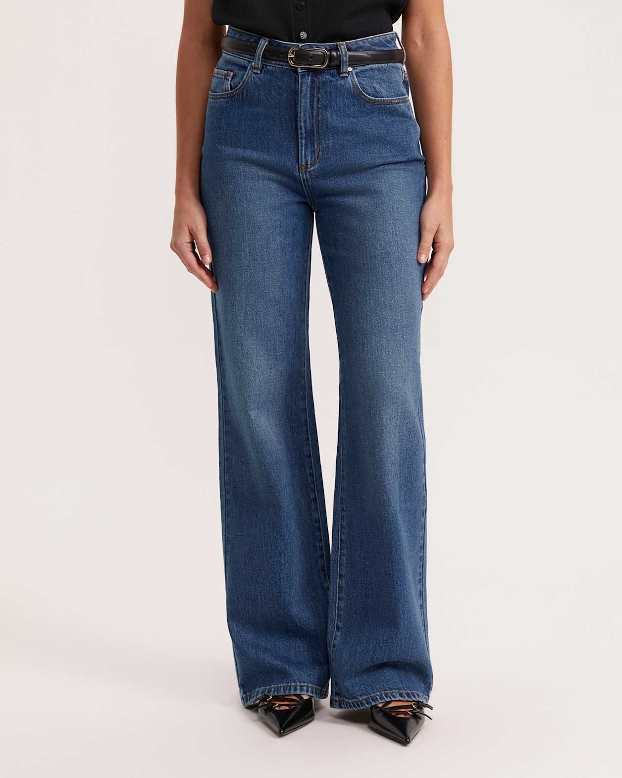 Tara Wide Leg Jean in DEEP BLUE