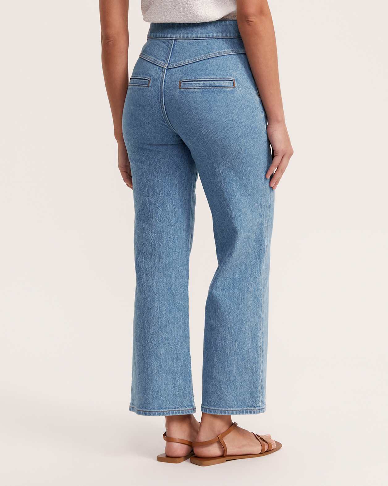 Cara Wide Leg Jean in MID BLUE