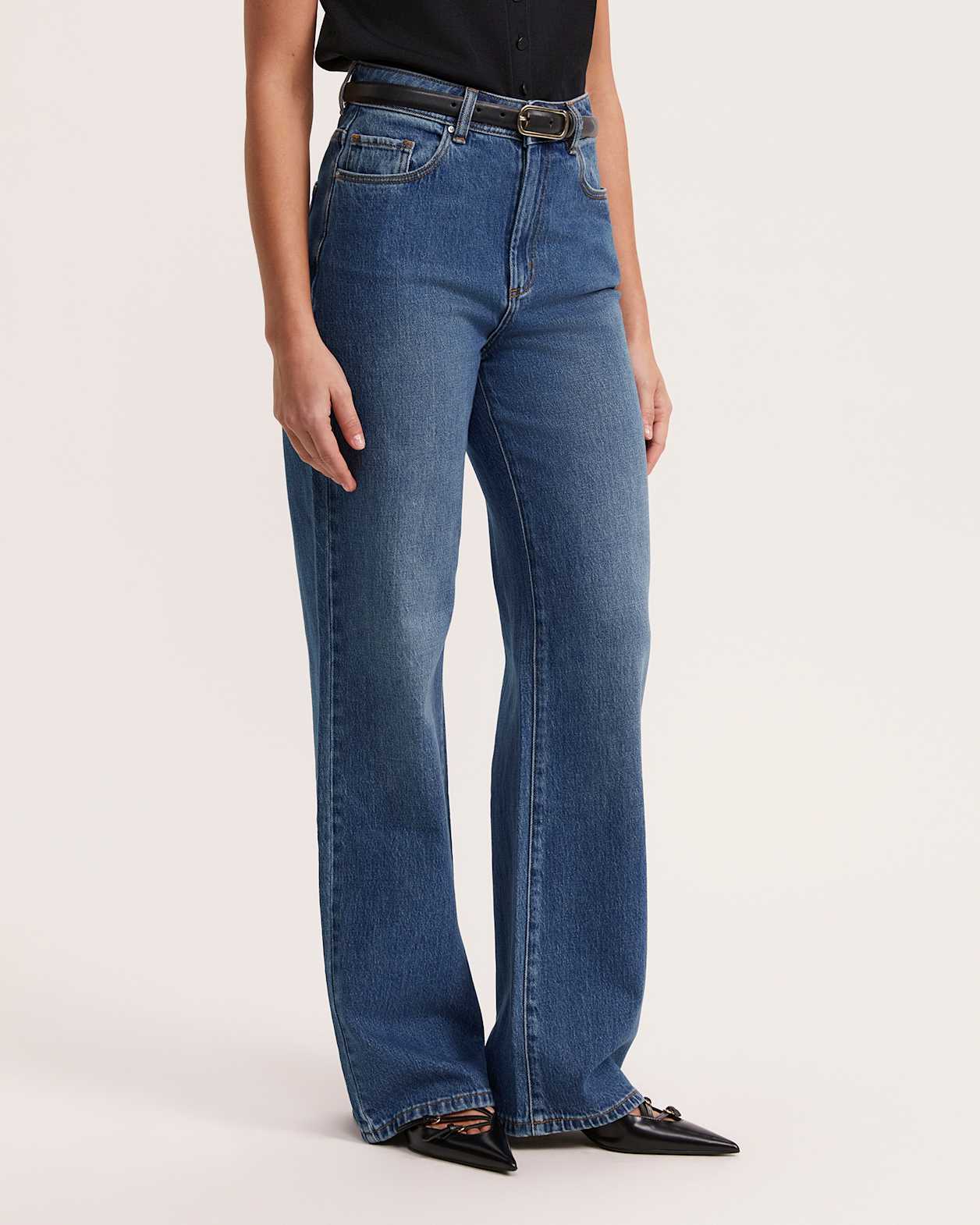 Tara Wide Leg Jean in DEEP BLUE