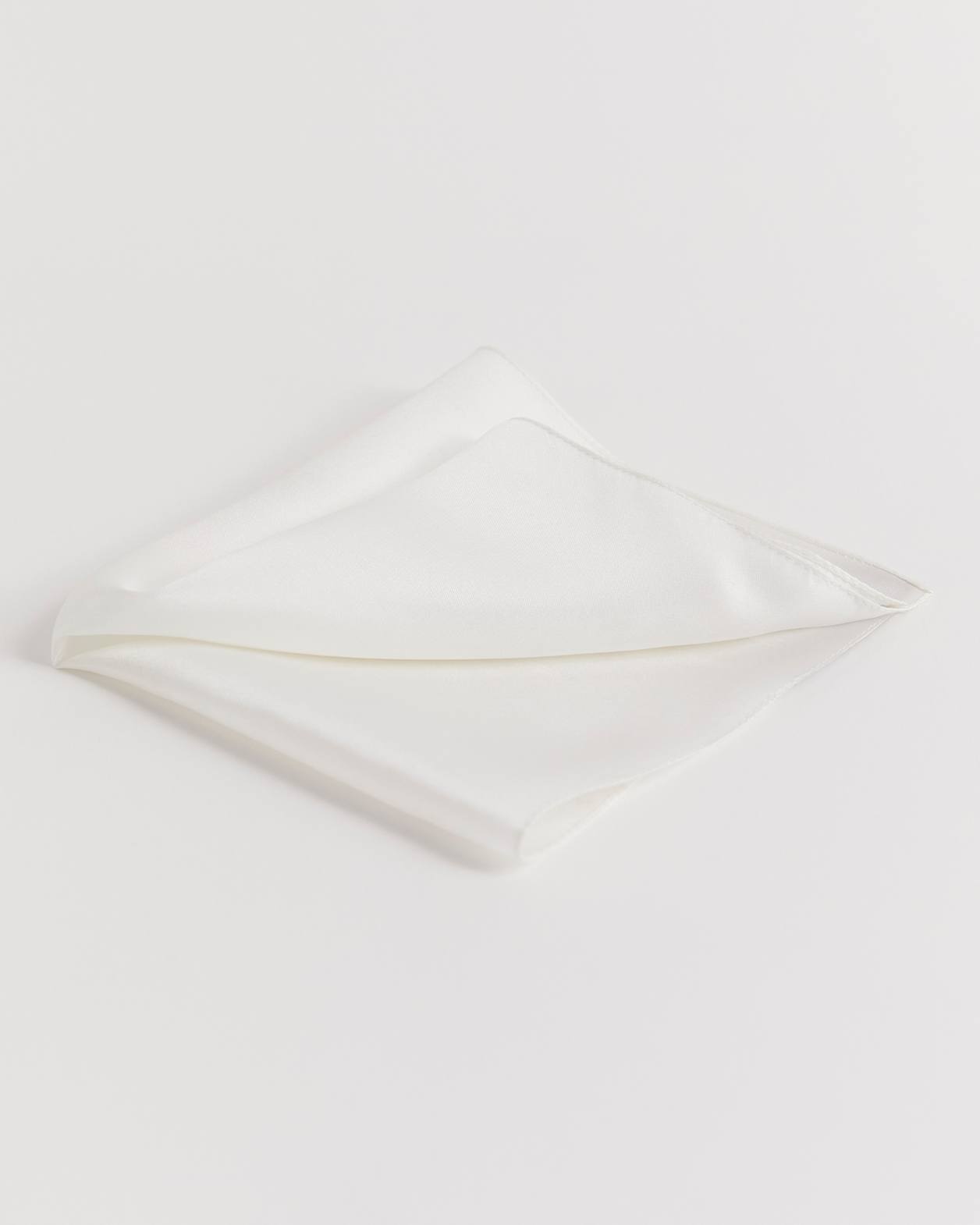 Plain Silk Pocket Square in WHITE