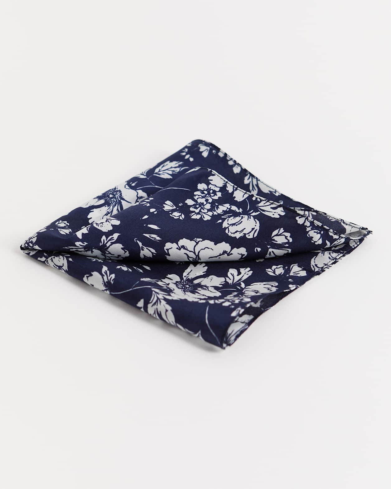 Floral Silk Pocket Square in BLUE/WHITE