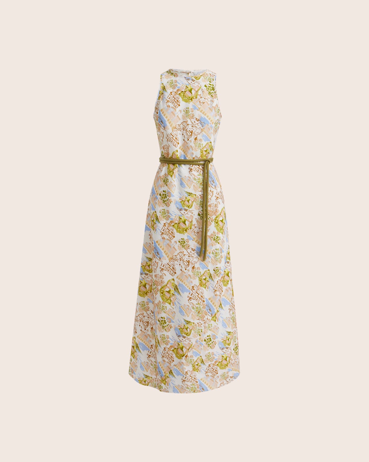 Juliette Linen Bias Midi Dress in MULTI