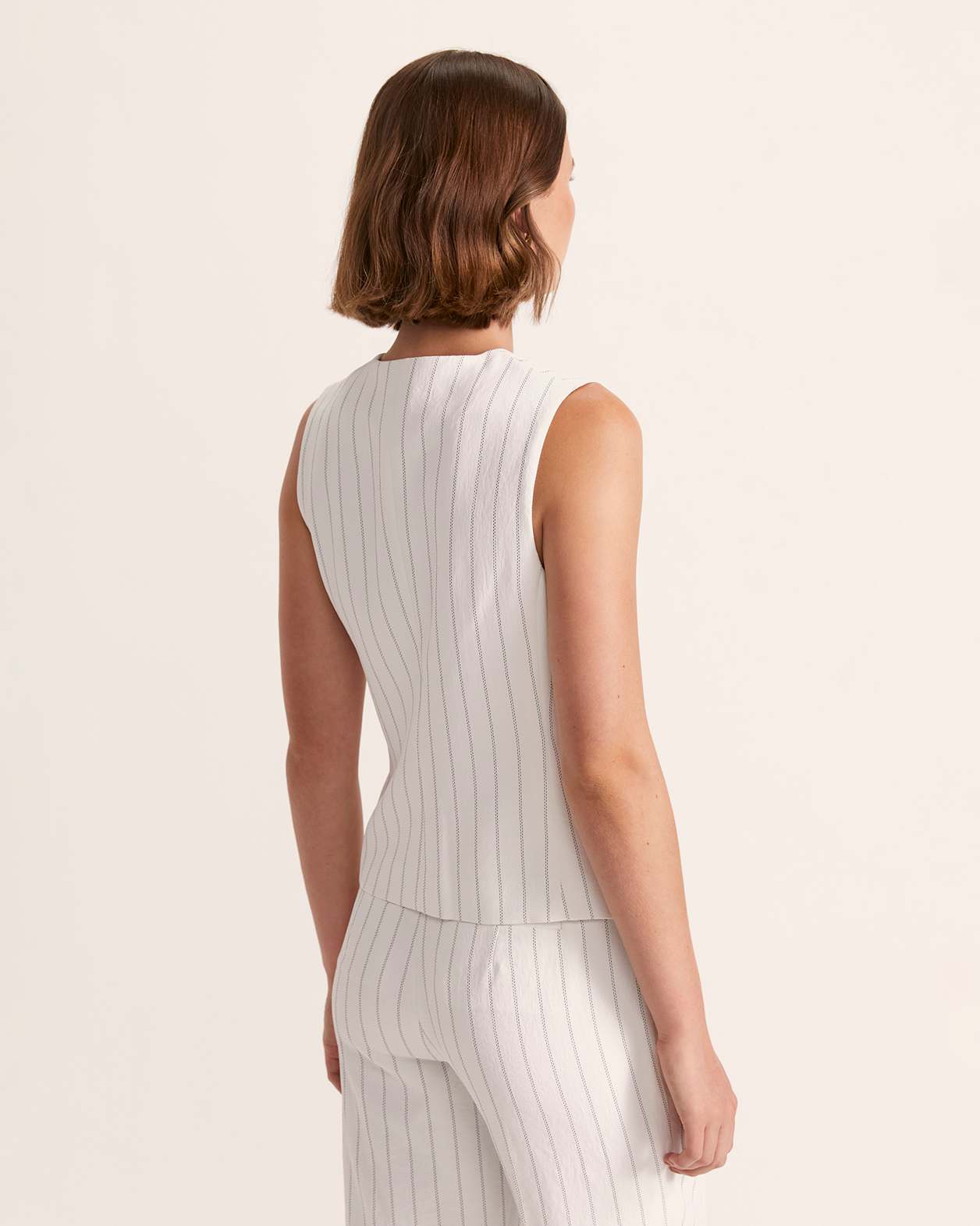 Dharma Pinstripe Crew Vest in PINSTRIPE
