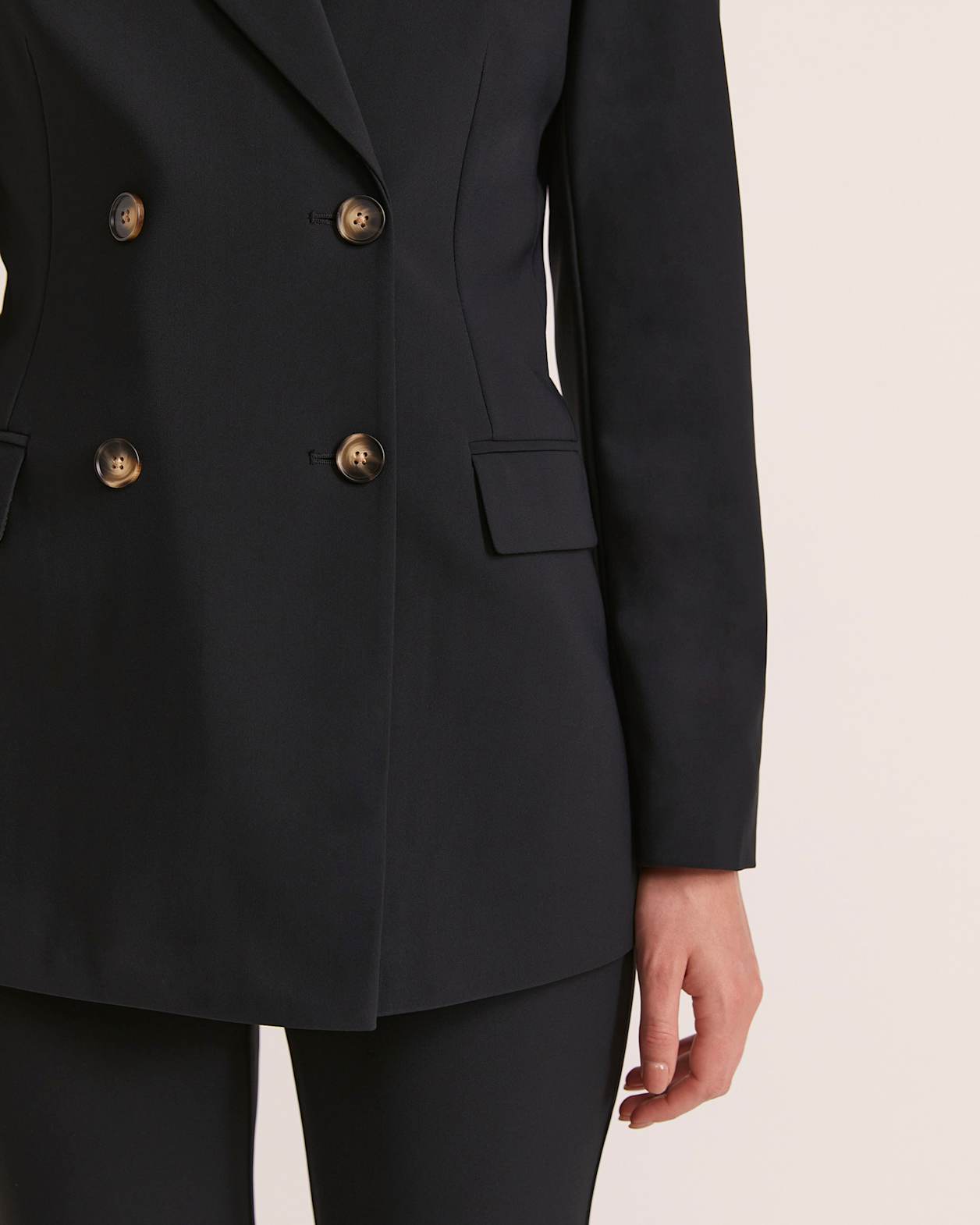 Deia Double Breasted Blazer in BLACK