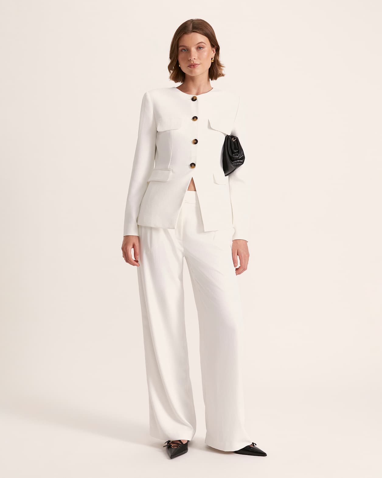 Dharma Crew Neck Jacket in ALABASTER