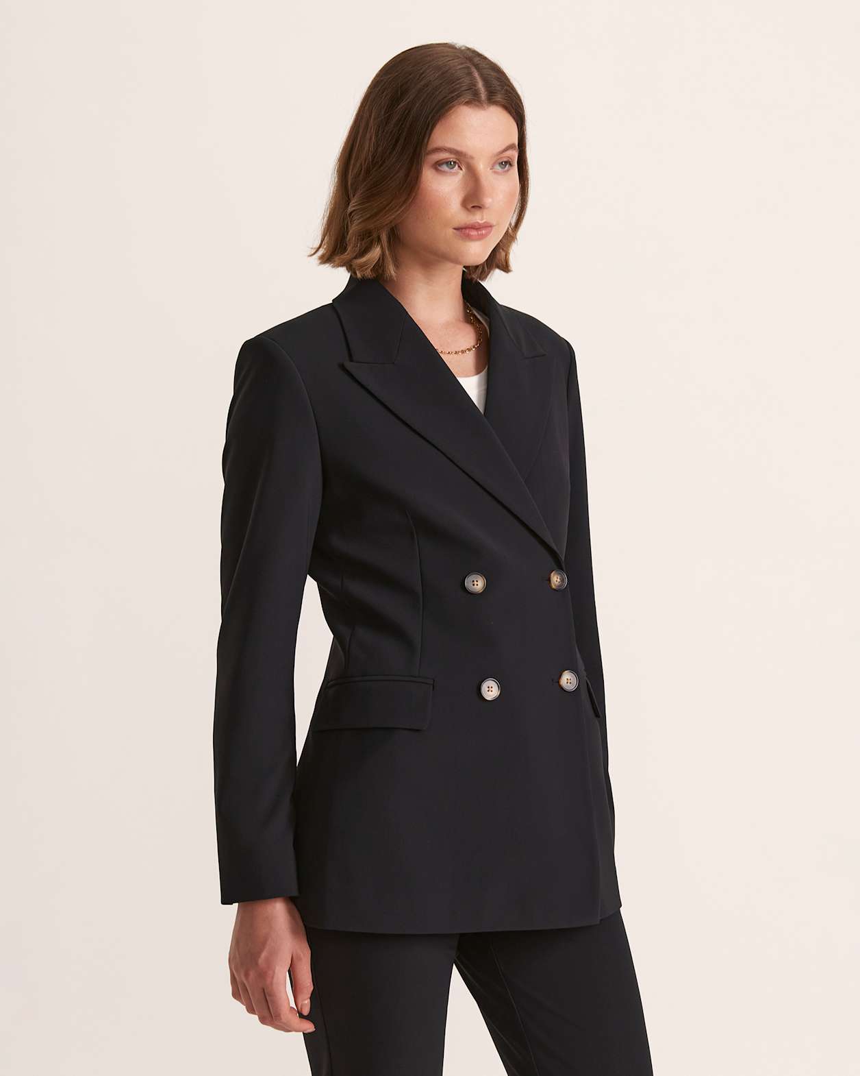 Deia Double Breasted Blazer in BLACK