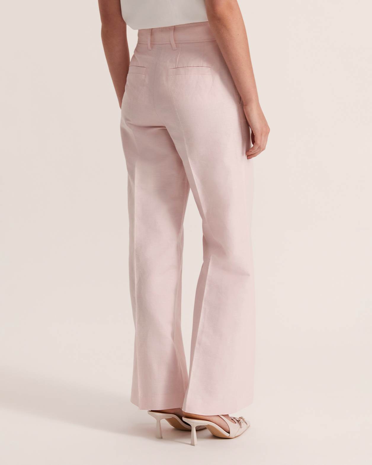 Sienna Linen Wide Leg Pant in BLUSH