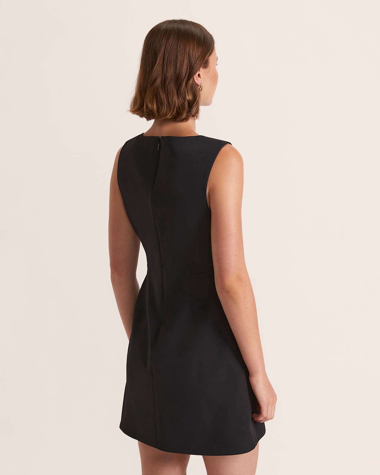 Dharma Button Mini Dress in BLACK
