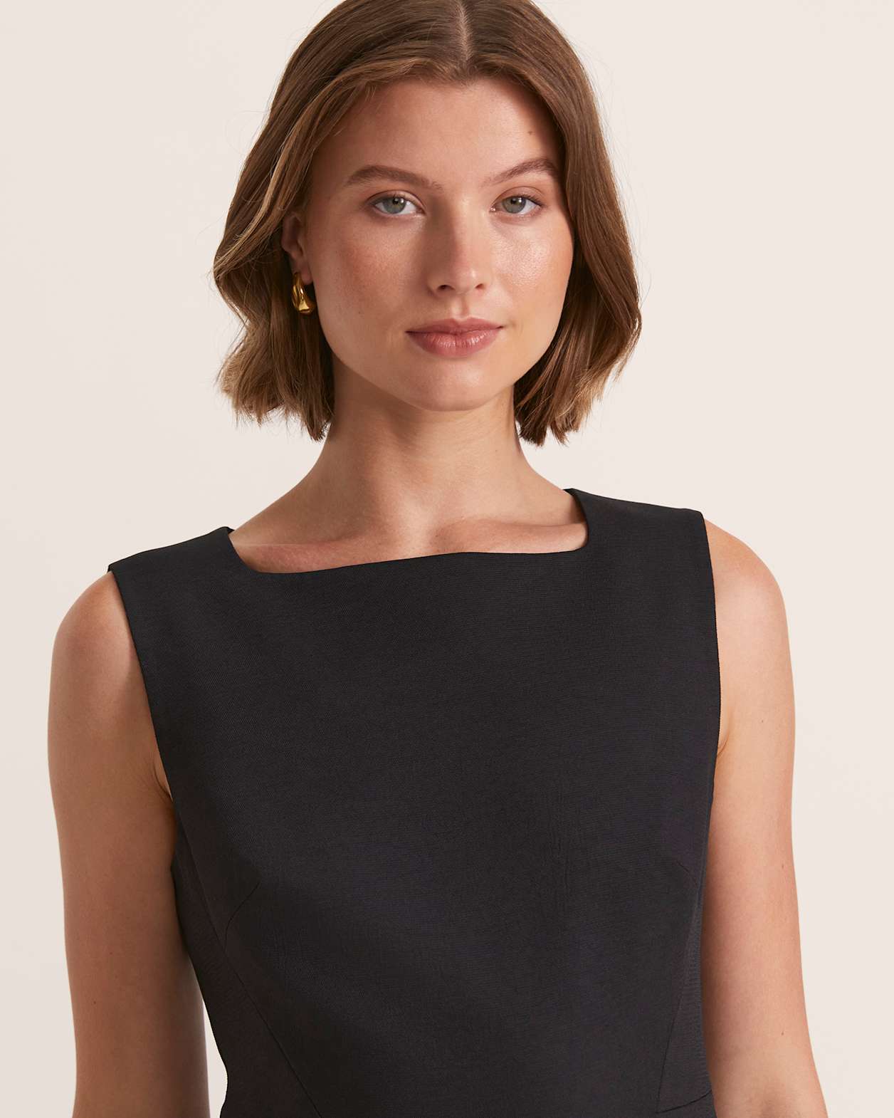 Dharma Button Mini Dress in BLACK