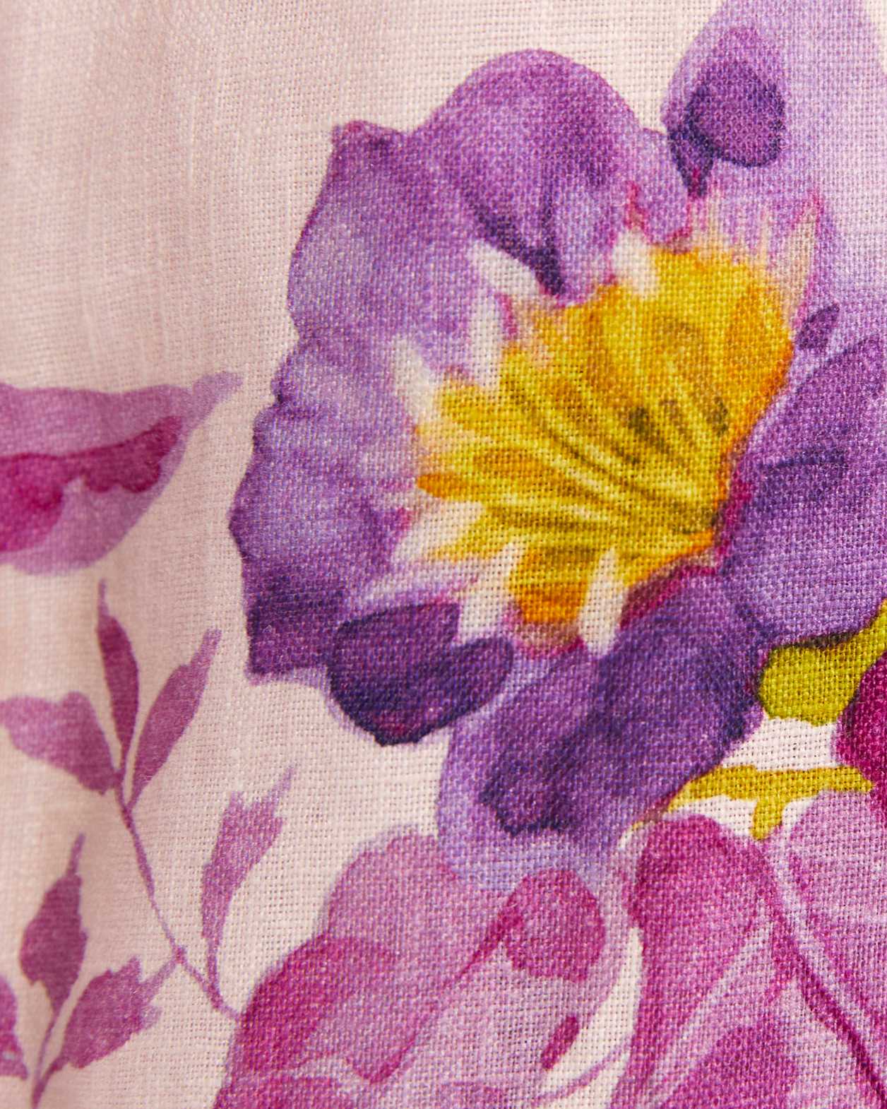 Wildflower Linen Mini Dress in PINK MULTI