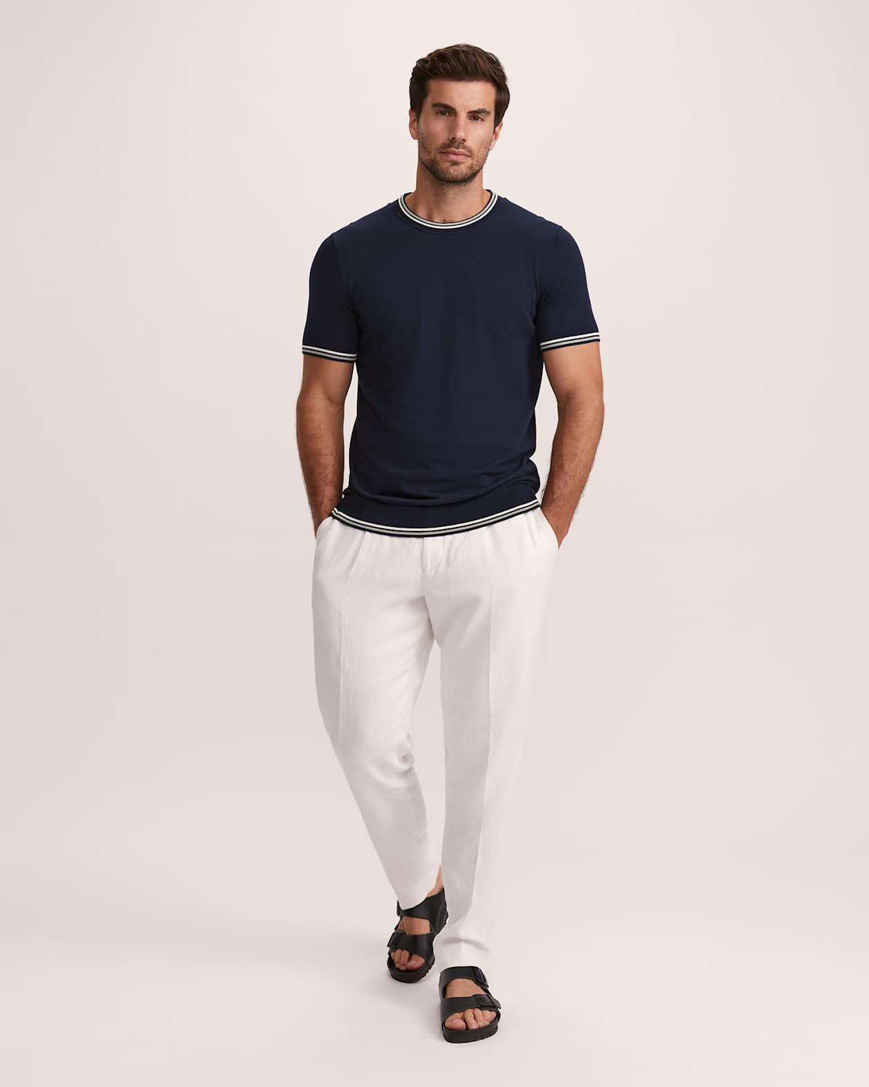 Monte Cotton Knit Tee in NAVY