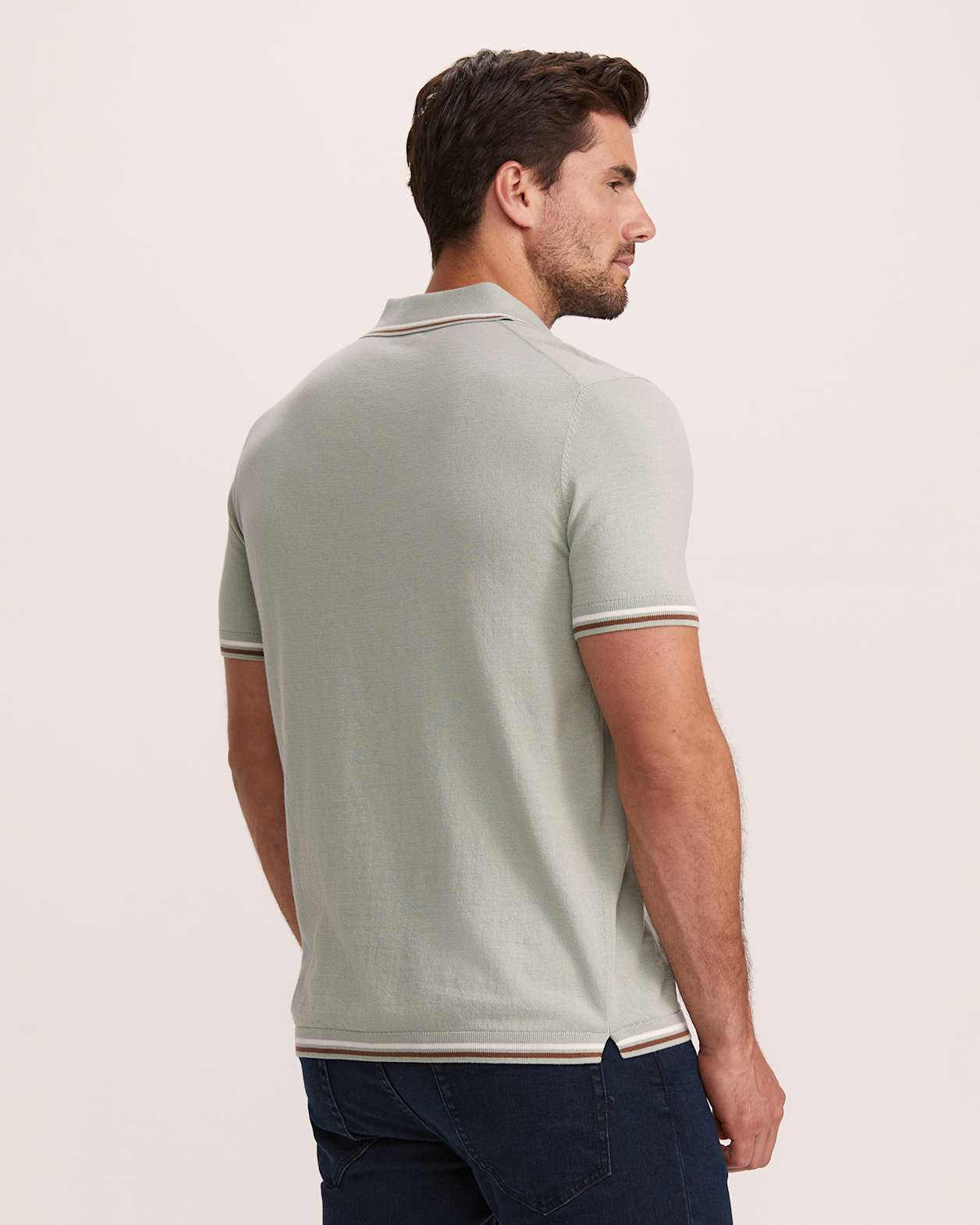 Monte Cotton Knit Polo in PISTACHIO