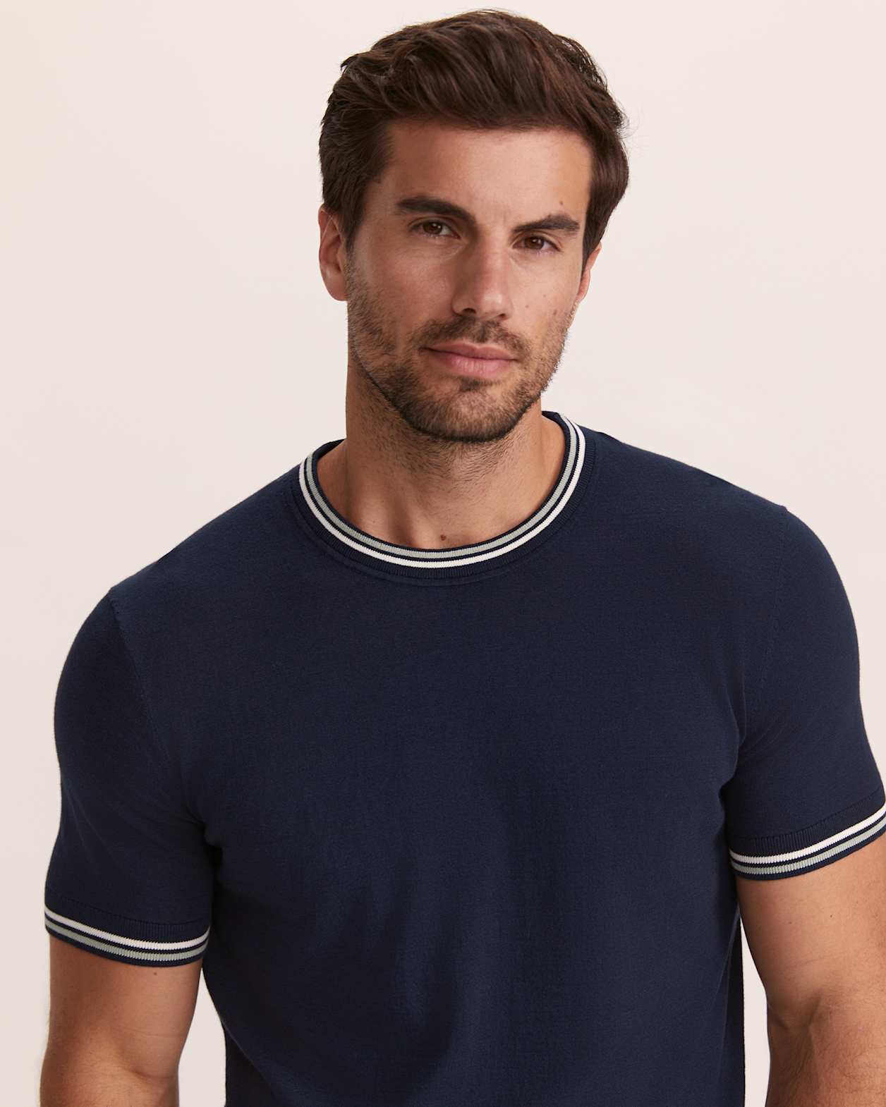 Monte Cotton Knit Tee in NAVY