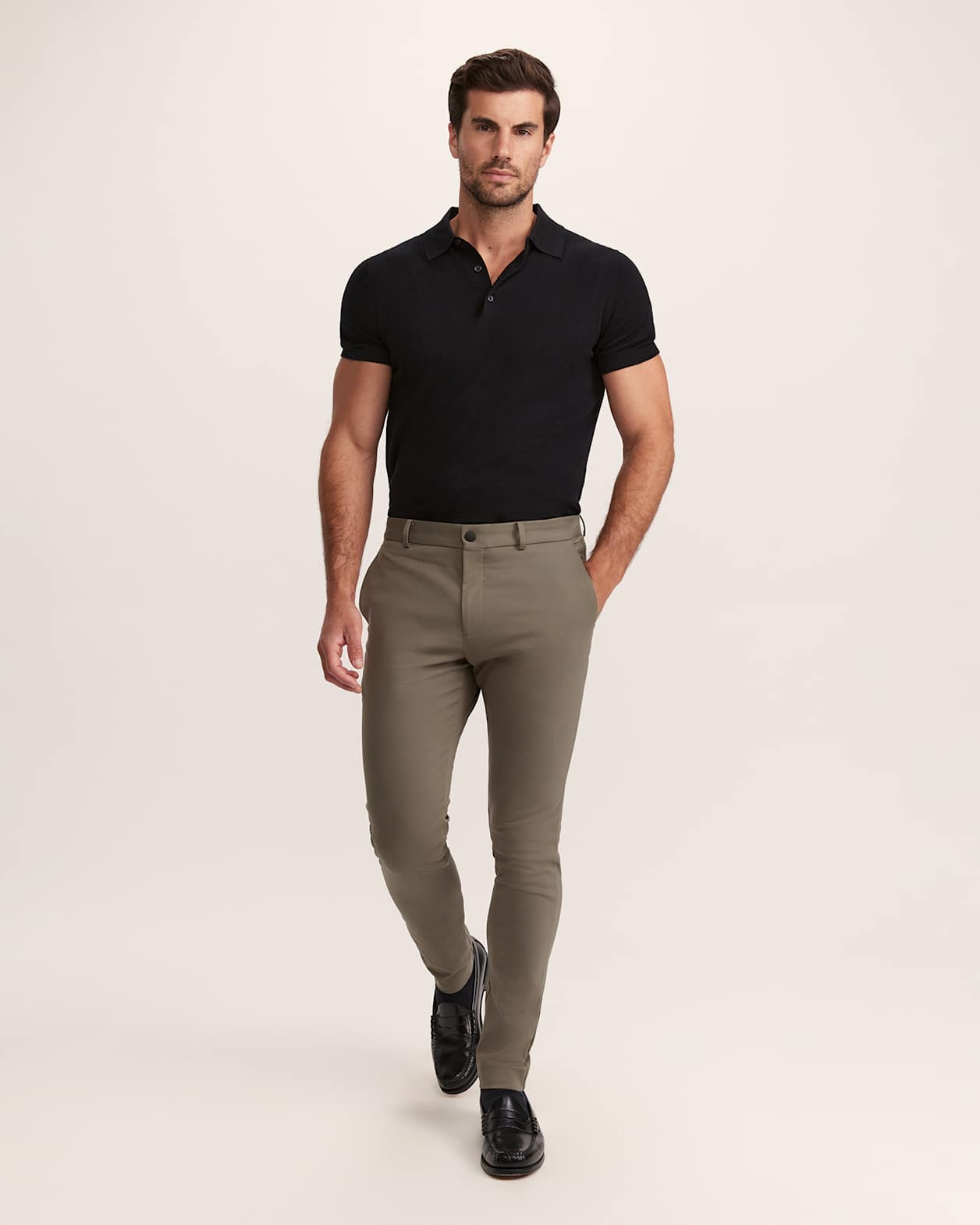 Judd Slim Dress Chino Pant in OLIVE