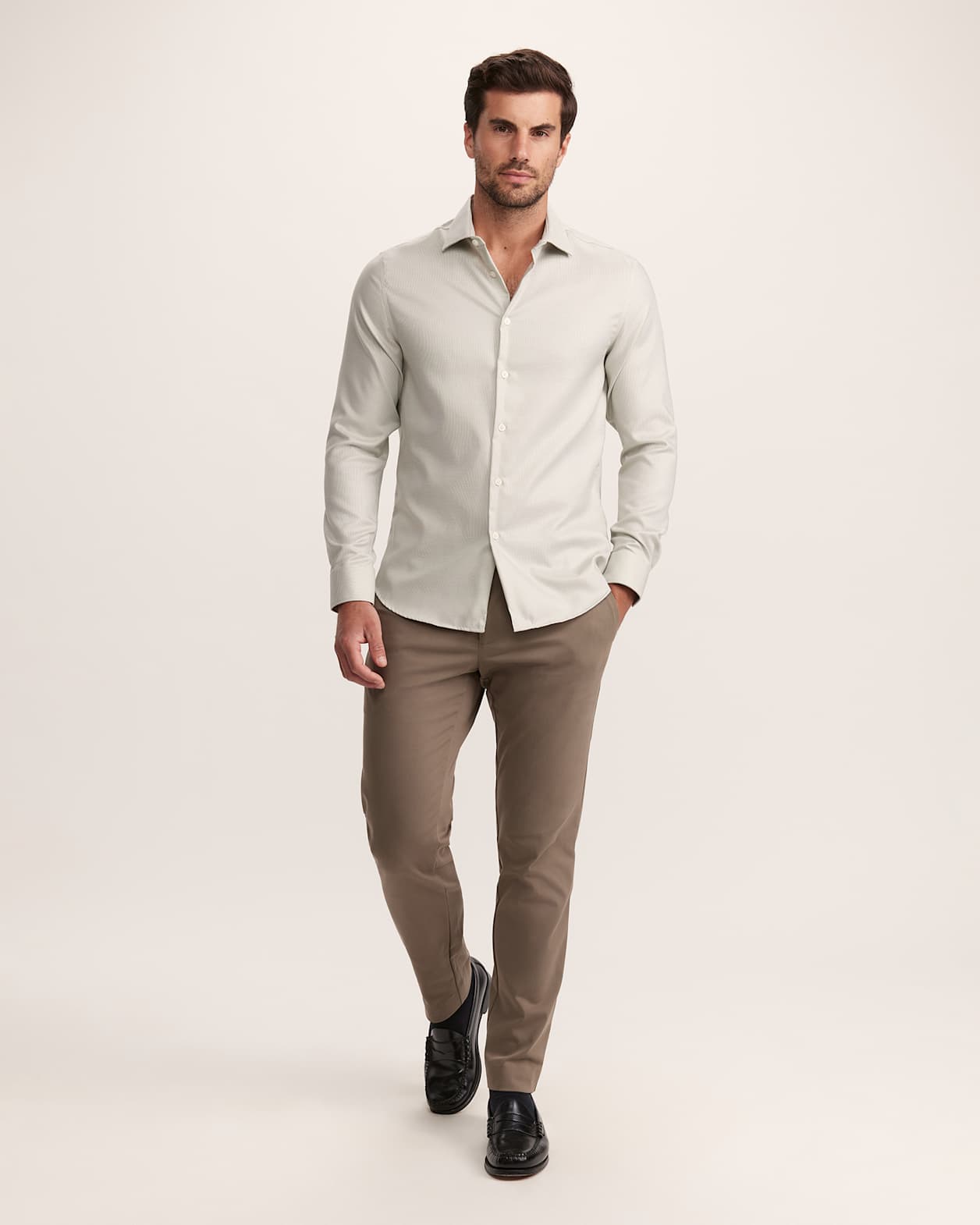 Nixon Long Sleeve Slim Easy Care Shirt in KELP