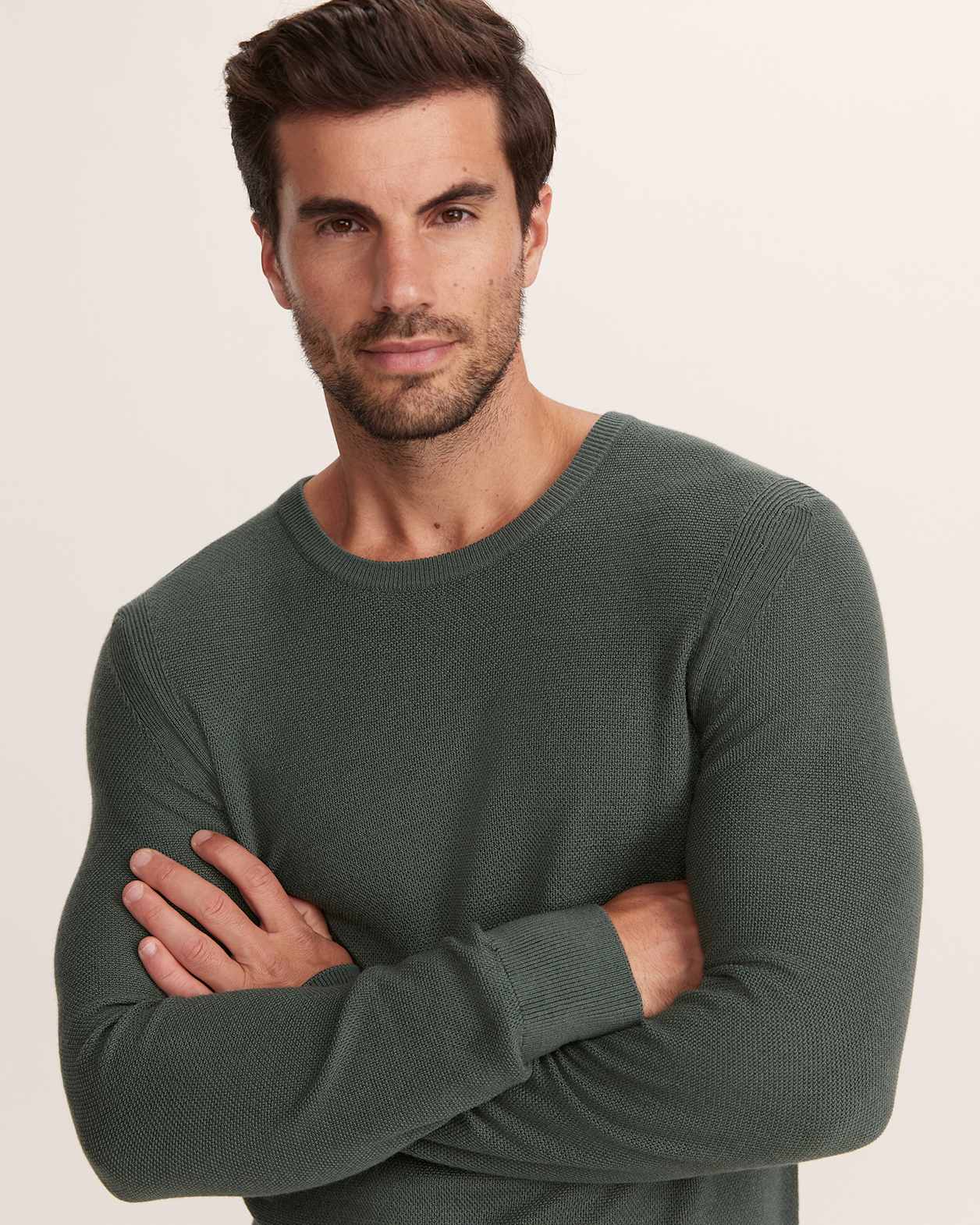 Samuel Wool Blend Crew Knit in PETROL