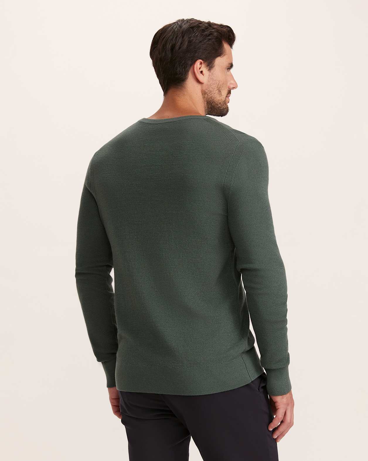 Samuel Wool Blend Crew Knit in PETROL