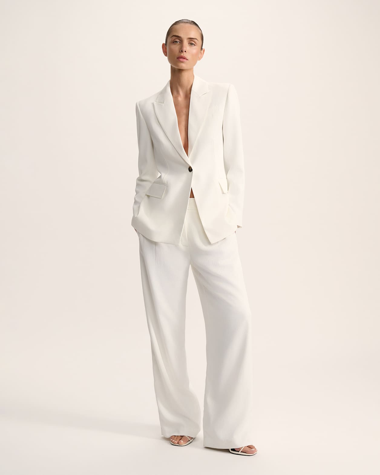Dharma Stitch Detail Blazer in ALABASTER
