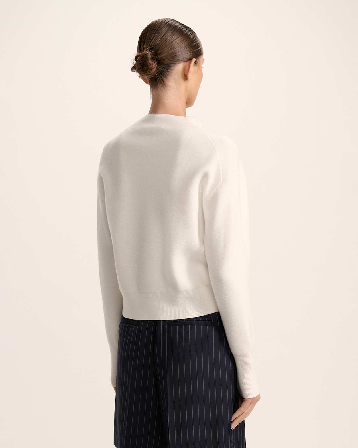 Boiled Wool Batwing Cardi in CREAM
