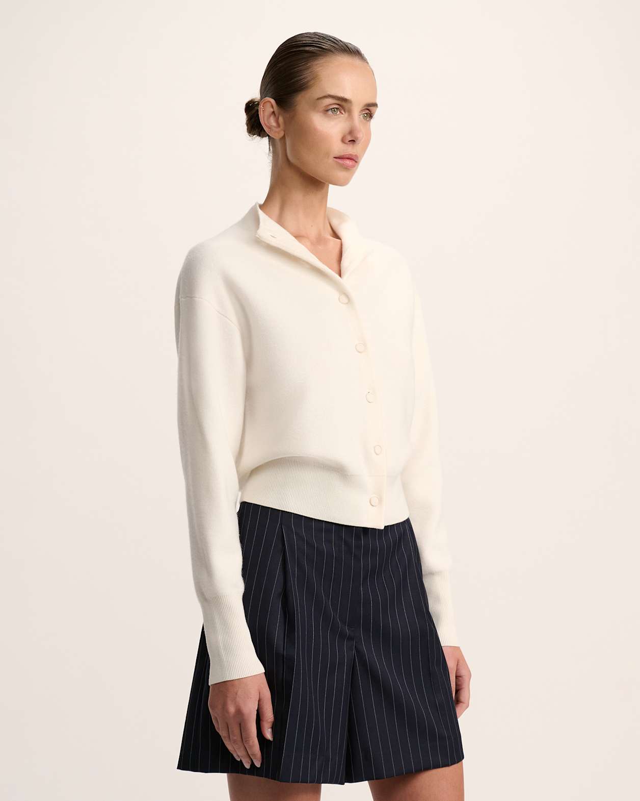 Boiled Wool Batwing Cardi in CREAM