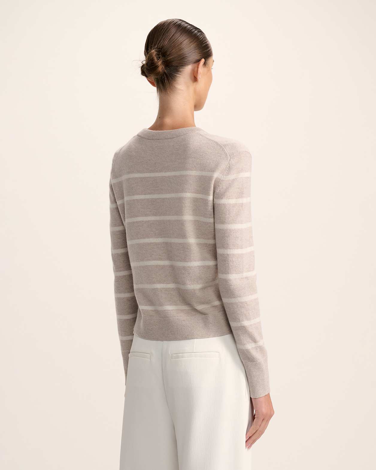 Nora Wool Stripe Cardi in MINK