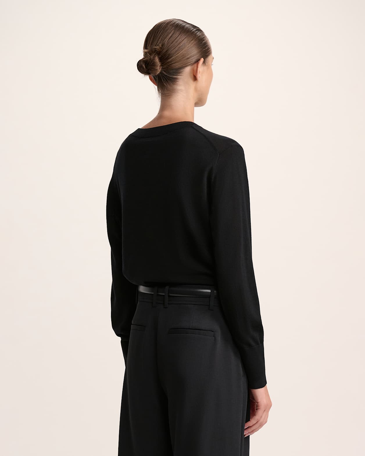 Franka Wool Crew Knit in BLACK