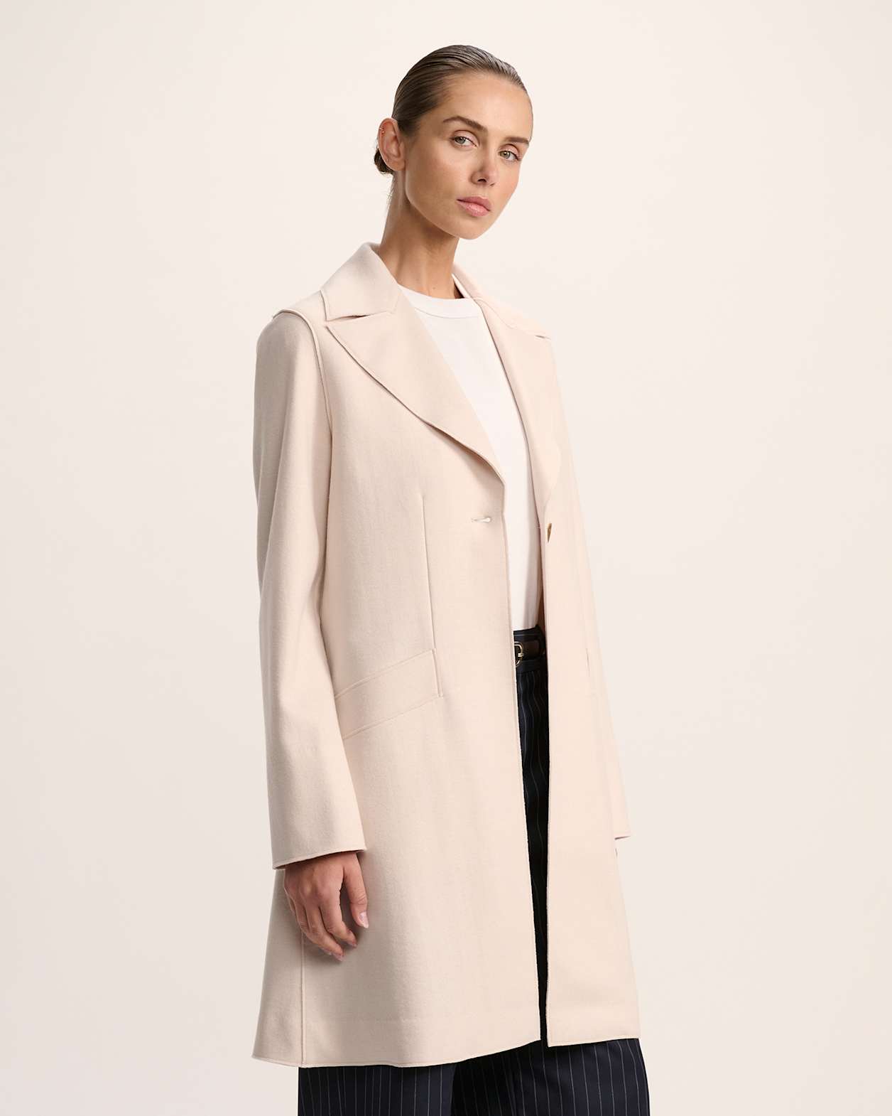 Karla Wool Short Coat in SOFT STONE