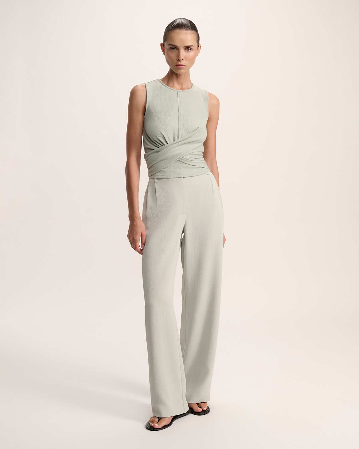 Xanthe Twist Tank in PISTACHIO