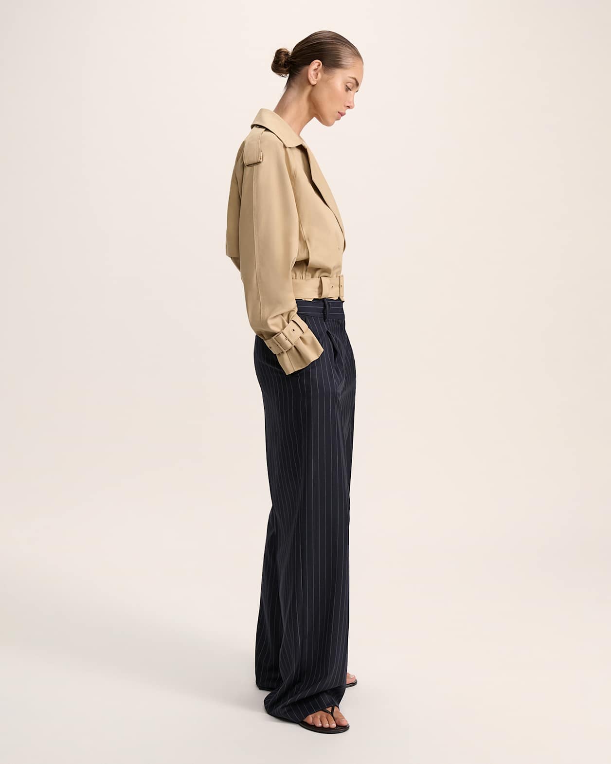 Lana Cropped Cotton Trench